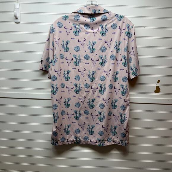 Bad Birdie The Ranch Desert Pattern Core Performance Polo Size S - Picture 2 of 12